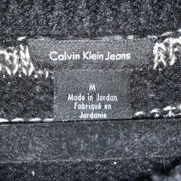 Calvin Klein Stripe Chunky Cozy Core Sweater Black White Soft Womens Med. - Picture 2 of 4